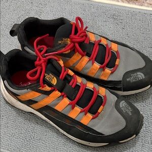 The North Face Men's Vibrant Orange and Black Sneakers